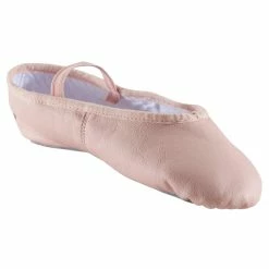 Fitness Domyos Leather Demi-Pointe Shoes, Girls'