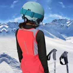 Wedze Winter Skiing Salopettes With Built-in Back Protector Bib Protect Freeride 900
