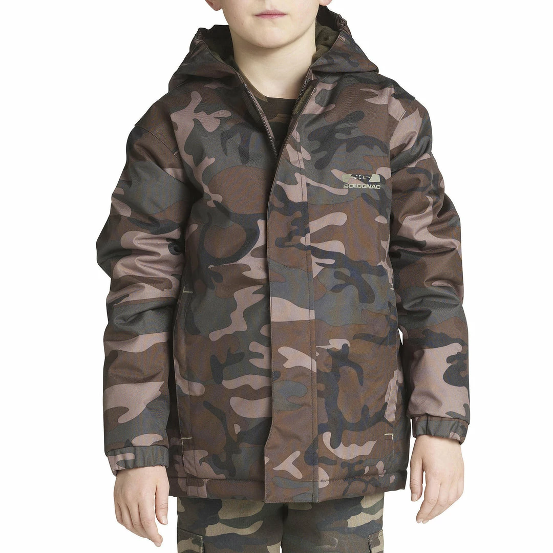 Hot Sale ✔️ Solognac Tops 100 Camouflage Hunting Jacket Kids' 😉 2 Solognac Tops 100 Camouflage Hunting Jacket Kids'