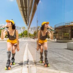 Decathlon Oxelo Quad Vintage Style Roller Skate 60mm 85A Adult