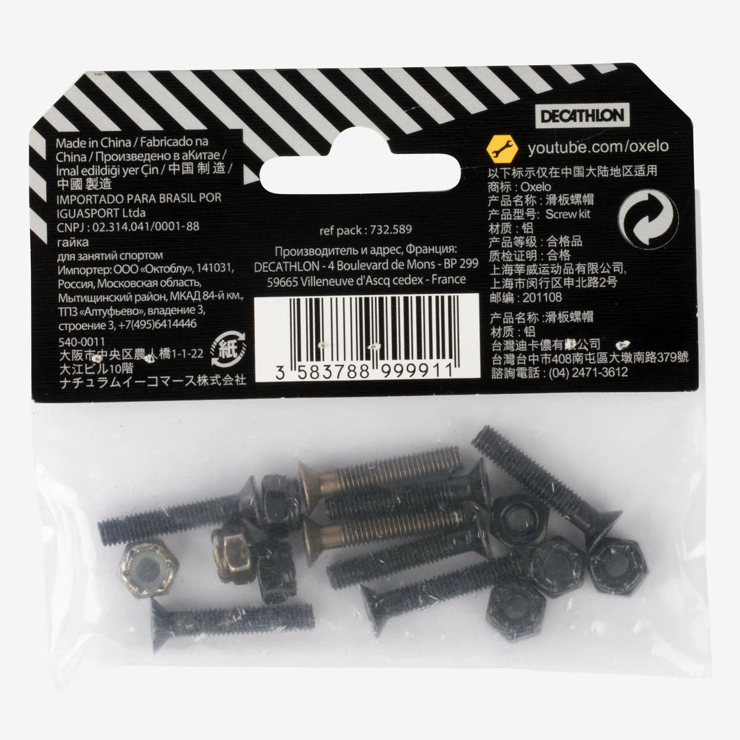 Wholesale 🎁 Decathlon Oxelo Skateboard Screw Kit 27mm 1.1'' Skates 🛒 6 Decathlon Oxelo Skateboard Screw Kit 27mm 1.1'' Skates
