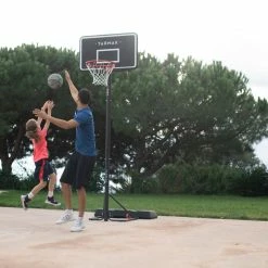 Tarmak Team Basketball Hoop With Adjustable And Foldable Stand (from 2.20 To 3.05m) B100 Easy - Black