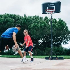 Tarmak Team Basketball Hoop With Adjustable And Foldable Stand (from 2.20 To 3.05m) B100 Easy - Black