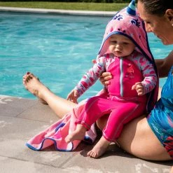 Nabaiji Swimming Dragon Print Towel With Hood For Baby's