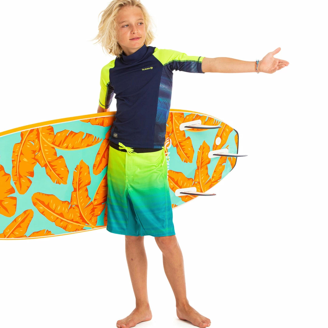 Flash Sale 🔥 Olaian Deals UV Rash Guard Surf Top Kids' 😉 11 Olaian Deals UV Rash Guard Surf Top Kids'