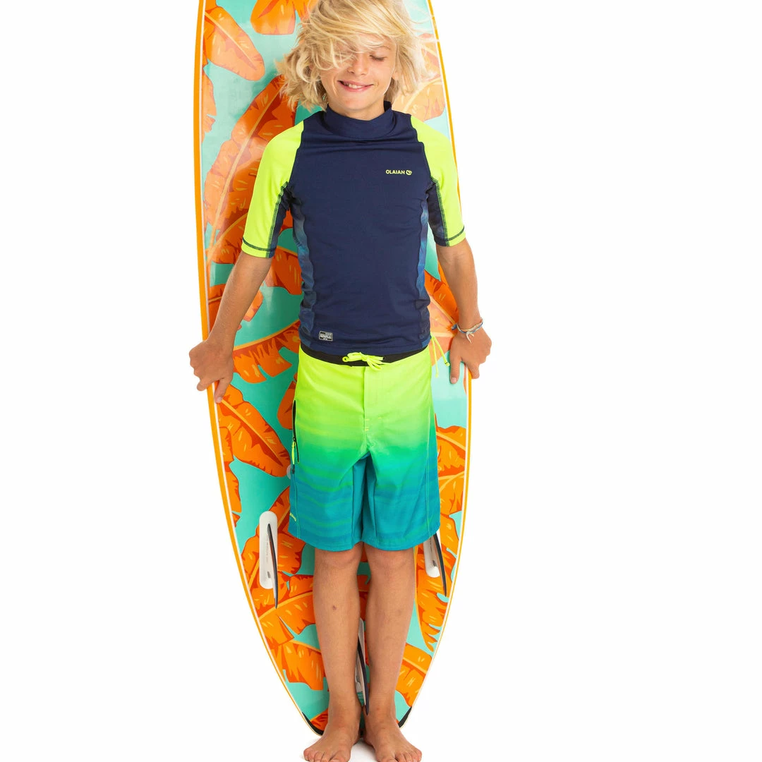 Flash Sale 🔥 Olaian Deals UV Rash Guard Surf Top Kids' 😉 5 Olaian Deals UV Rash Guard Surf Top Kids'