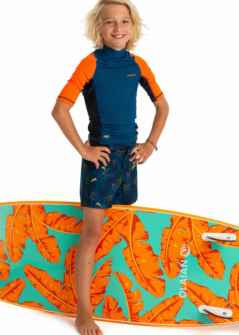 Flash Sale 🔥 Olaian Deals UV Rash Guard Surf Top Kids' 😉 7 Olaian Deals UV Rash Guard Surf Top Kids'