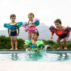 Nabaiji Kids' Swimming Adjustable Pool Armbands-waistband 15 To 30 Kg TISWIM “Tiger” Blue