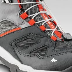 Quechua Crossrock, Mid Waterproof Lace-Up Hiking Shoes, Kids'