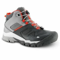 Quechua Crossrock, Mid Waterproof Lace-Up Hiking Shoes, Kids'