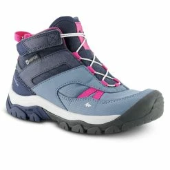Quechua Crossrock, Mid Waterproof Lace-Up Hiking Shoes, Kids' Footwear