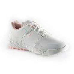 Inesis Girls' Golf Grip Waterproof Shoes - White/Pink