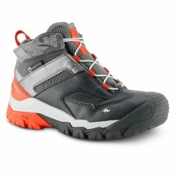 Quechua Crossrock, Mid Waterproof Lace-Up Hiking Shoes, Kids' Footwear