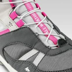 Footwear Quechua Crossrock, Mid Waterproof Lace-Up Hiking Shoes, Kids'