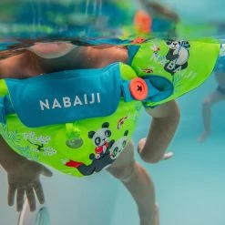 Nabaiji Kids' Swimming Adjustable Pool Armbands-waistband 15 To 30 Kg TISWIM “Tiger” Blue