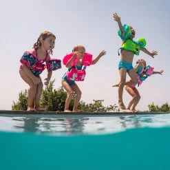 Nabaiji Kids' Swimming Adjustable Pool Armbands-waistband 15 To 30 Kg TISWIM “Tiger” Blue