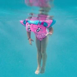 Nabaiji Kids' Swimming Adjustable Pool Armbands-waistband 15 To 30 Kg TISWIM “Tiger” Blue