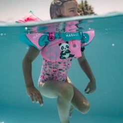 Nabaiji Kids' Swimming Adjustable Pool Armbands-waistband 15 To 30 Kg TISWIM “Tiger” Blue