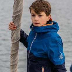 Tribord Tops Kid's Sailing Waterproof Jacket - Wet-weather Jacket SAILING 100 Mint White