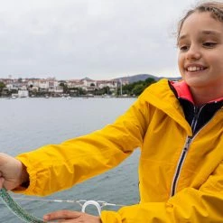 Tribord Tops Kid's Sailing Waterproof Jacket - Wet-weather Jacket SAILING 100 Mint White