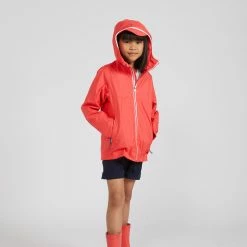 Tribord Tops Kid's Sailing Waterproof Jacket - Wet-weather Jacket SAILING 100 Mint White