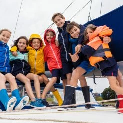 Tribord Tops Kid's Sailing Waterproof Jacket - Wet-weather Jacket SAILING 100 Mint White