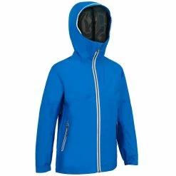 Tribord Tops Kid's Sailing Waterproof Jacket - Wet-weather Jacket SAILING 100 Mint White