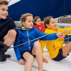 Tribord Tops Kid's Sailing Waterproof Jacket - Wet-weather Jacket SAILING 100 Mint White