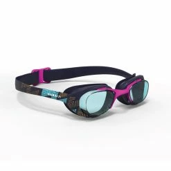 Nabaiji Swimming Goggles - Xbase Print L - Clear Lenses - Navy Blue / Red