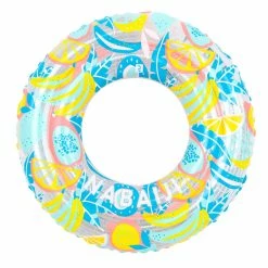 Nabaiji Swimming Kids' Inflatable Swim Ring 3-6 Years 51 Cm Beige SAVANNAH Print