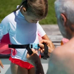 Nabaiji Kids' Swimming Adjustable Pool Armbands-waistband 15 To 30 Kg TISWIM “Tiger” Blue