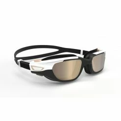 Nabaiji SPIRIT 500 Adult Swimming Goggles Mirrored Lenses - Black / White / Beige