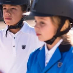 Fouganza Shirts 100 Short-Sleeved Horseback Riding Competition Show Polo Shirt Kids'