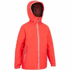 Tribord Tops Kid's Sailing Waterproof Jacket - Wet-weather Jacket SAILING 100 Mint White