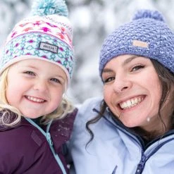 Wedze Jacquard Ski Hat Pom Beanie, Girl’s